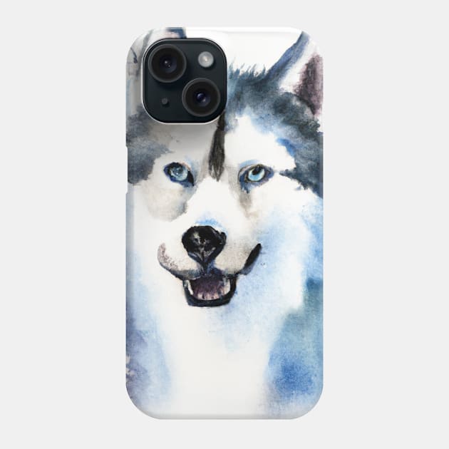 Siberian Husky Watercolor - Gift For Dog Lovers Phone Case by Edd Paint Something