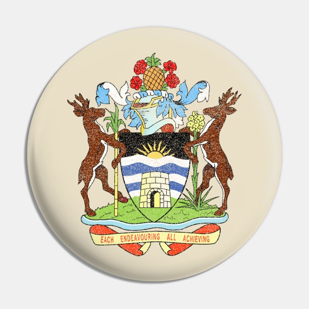 The Coat of Arms of Antigua and Barbuda, distressed Pin by Webdango