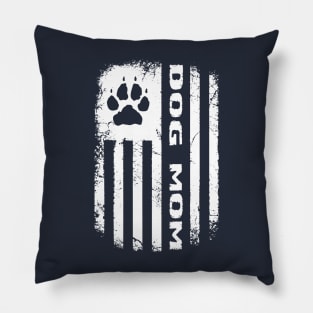 Dog Mom Distressed Flag Pillow