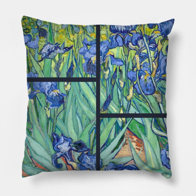 Van Gogh Irises Stylised Pillow by Vincent Van Gogh T-Shirts