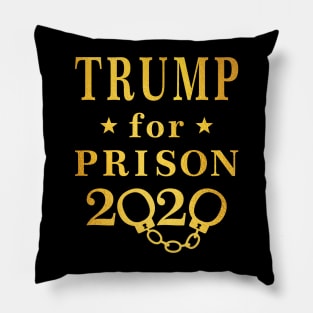 Gold Trump For Prison 2020 Pillow