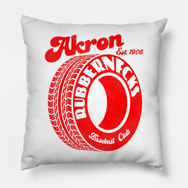 Defunct Akron Rubbernecks Baseball Team Pillow by Defunctland