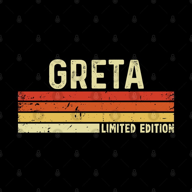 Greta First Name Vintage Retro Gift For Greta by CoolDesignsDz