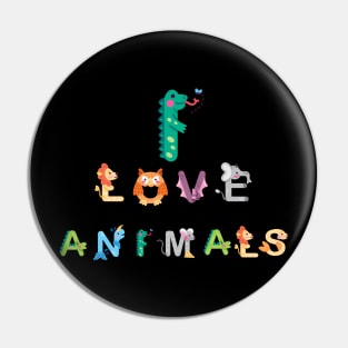 I Love Animals Pin