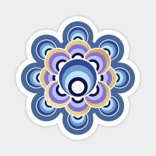 Classic blue retro flower Magnet