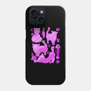 Cats Silhouettes in pink Cat themed gifts for women And men Phone Case