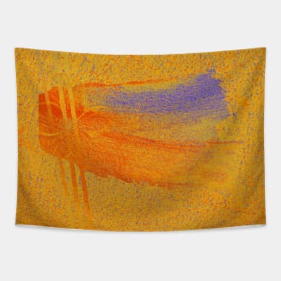 Yellow and Purple Minimalist Abstract Design Tapestry