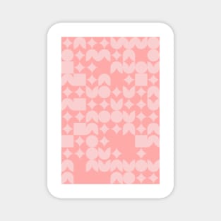 Girly Pinkish Geometric Pattern - Flowers & Stars #30 Magnet