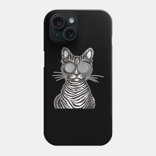 Trippy Psychedelic Rave Weirdcore Cat Lover Weird Cat Phone Case