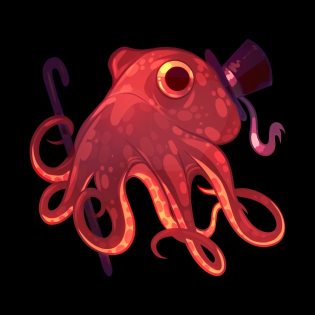 Red Octopus Gentleman by Claire Lin