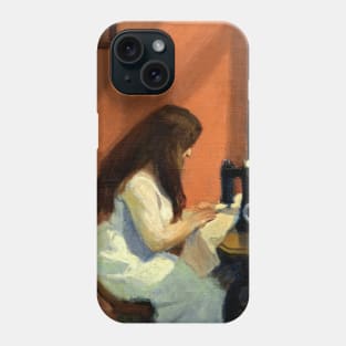 High Resolution Edward Girl At Sewing Machine 1921 Phone Case