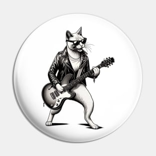 "Rockstar Whiskers: Feline Grooves" Pin