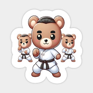 Cute Karate Master Bear Kawaii Magnet