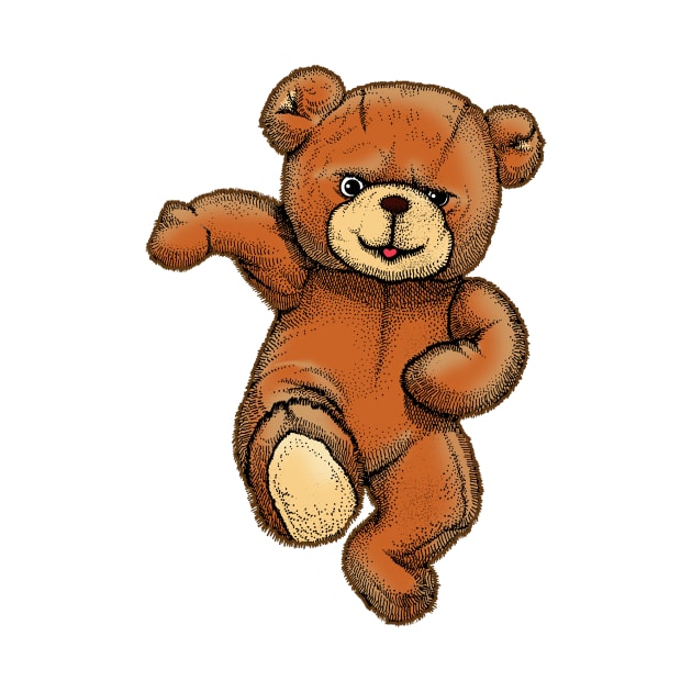 Teddy Bear Running by the Mad Artist