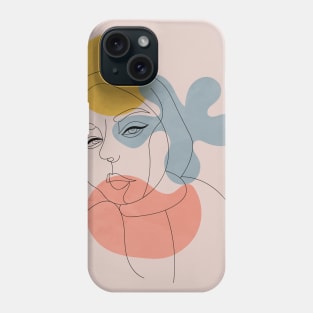 Minimal Line Art - Hijab Woman 2 Phone Case