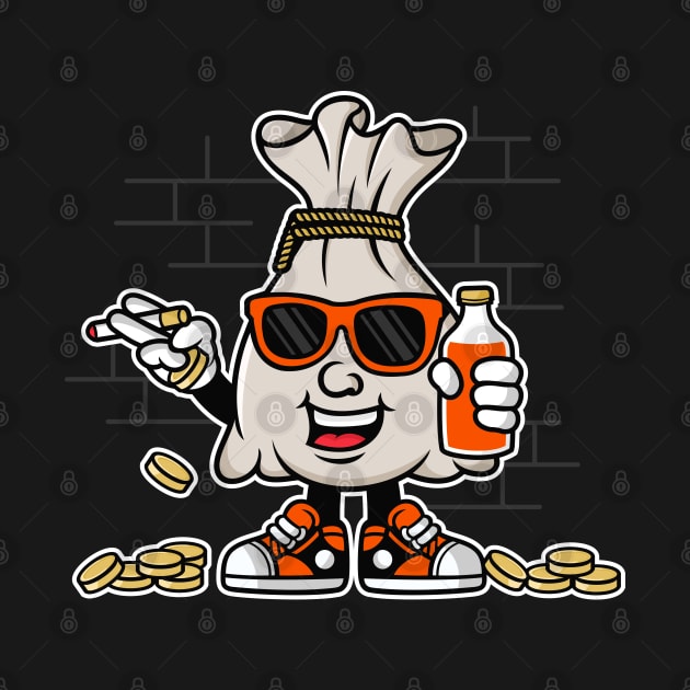 Hip Hop Money Bags Gangsta by TeddyTees