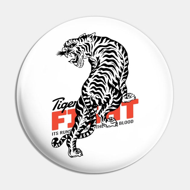 Muay Thai Kickboxing Tiger The Art of Fighting Pin by KewaleeTee