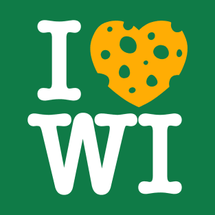 I love Wisconsin - Green Bay on Green T-Shirt