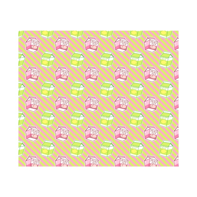 Lemon Peach Milk Stripes Pattern by saradaboru