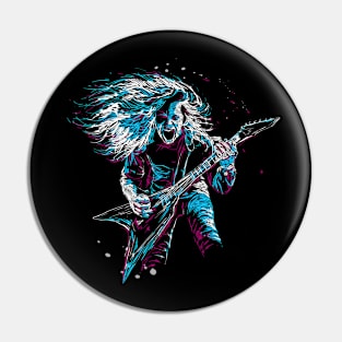 Abstract rock guitar player illustration Pin