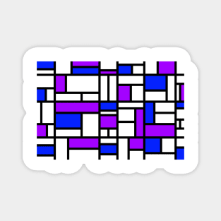 Abstract mosaic pattern grid with random colours blue and purple - illustration Magnet