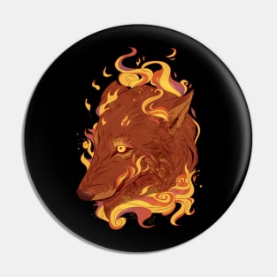 Fire Wolf Pin