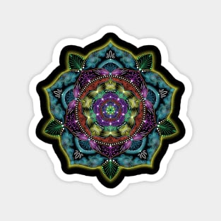 Neon Glow Mandala Magnet