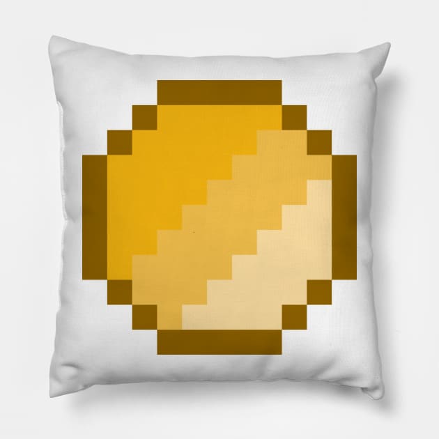 Gold Coin Coin Pixel Art Pillow by GreazyL