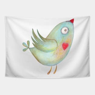 Cute Crayon Bird Tapestry