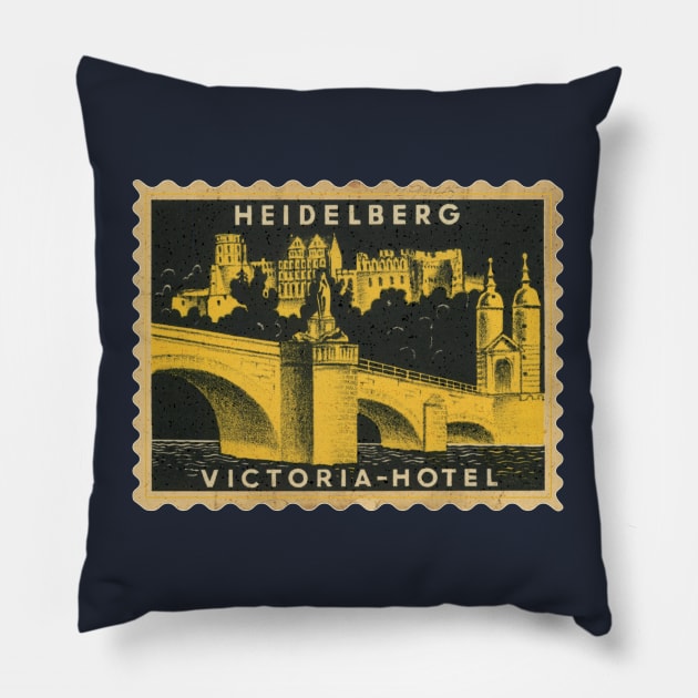 Victoria Hotel - Heidleberg Pillow by Midcenturydave