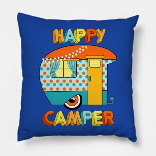 Happy Camper Art Pillow