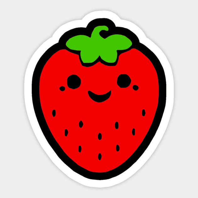 Kawaii Strawberry Sticker Graphic · Creative Fabrica