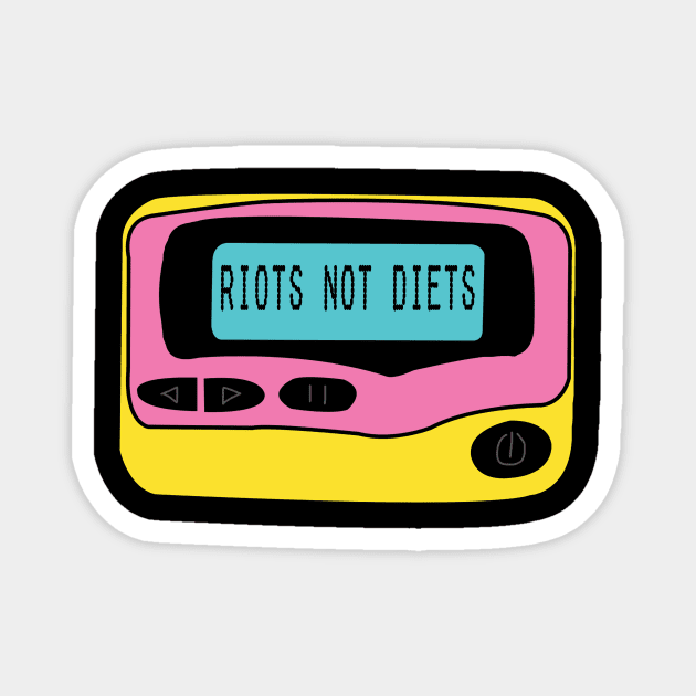 Riots not Diets 80s 90s Pager Beeper Magnet by NostalgiaUltra