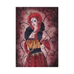 Red queen of hearts by Renee Lavoie T-Shirt