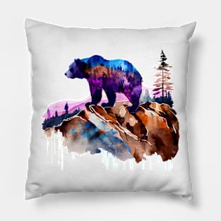 Grizzly Bear Design Pillow