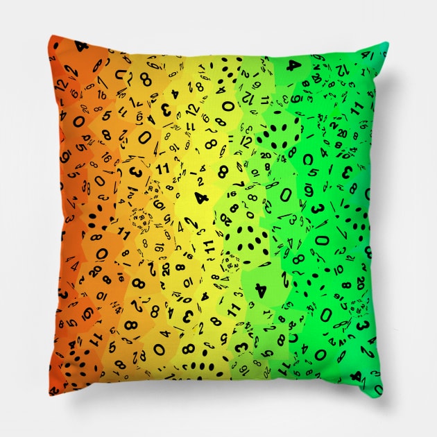 Rainbow Dice Everywhere Pillow by ClarkStreetPress