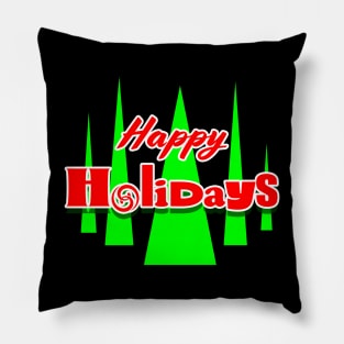 Happy Holiday Graphic Pillow