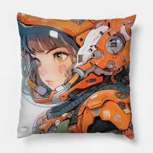 Orange Mech Suite Girl Pillow