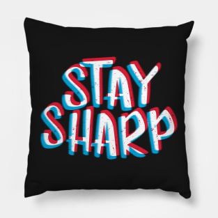 Stay sharp white Pillow