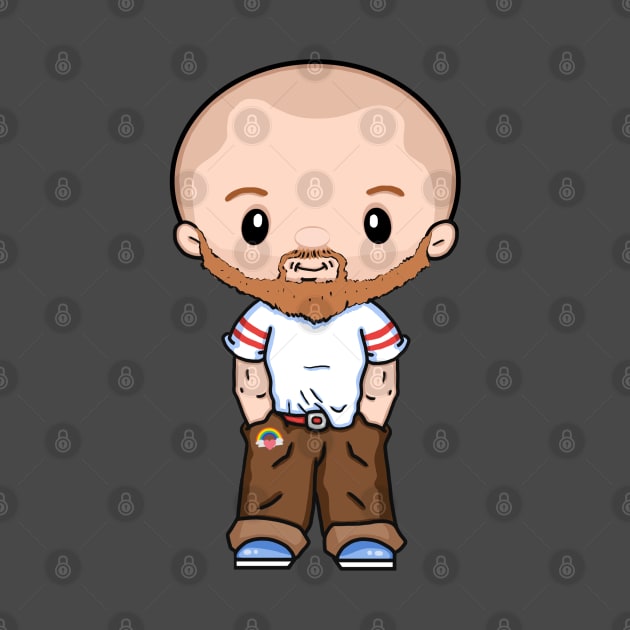 Cute LGBTQ Gay Red Head Bald Beard Male Fun Rainbow Pocket Gay-Bee by egcreations