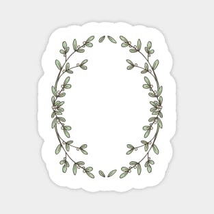 Retro Leafy Wreath Magnet