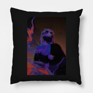 TOMO - Glitch Art Portrait Fluid Paint Pillow