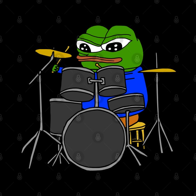 Drummer Pepe by Lean Mean Meme Machine