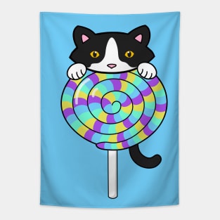 Happy Lollipop Cat Tapestry