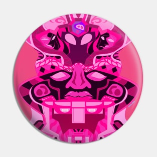 deep pink olmec head Pin