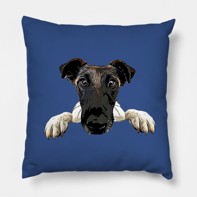 Fox Terrier Smooth Coated Pillow by ElegantCat