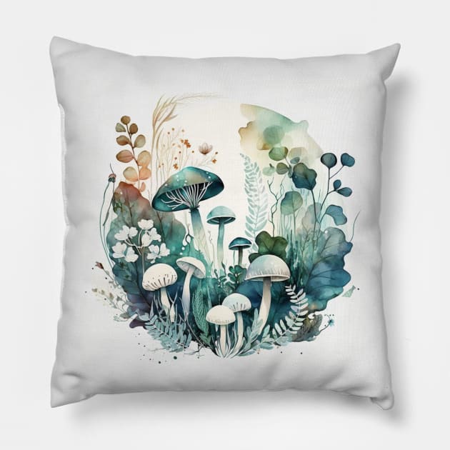 Mushroom Patch Design Pillow by Star Scrunch