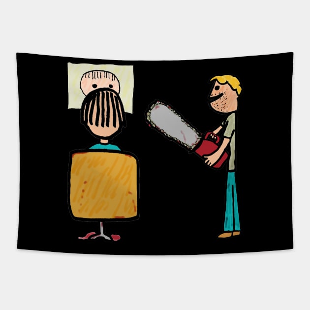 Funny Scary Barber Sweeney Todd Tapestry by Mark Ewbie