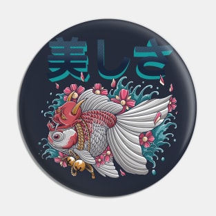 Golden Oni Fish Pin