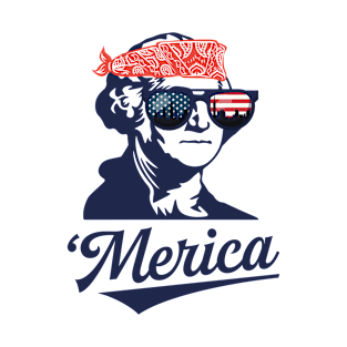 George Washington 'Merica Funny Patriotic American Pride T-Shirt